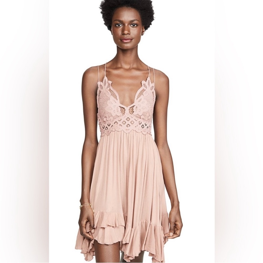 NWT Free People Adella slip dress in rose color $88 MSRP XS - Picture 2 of 8